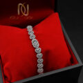 دستبند نقره زنانه طرح قلب نگین دار ds-n934