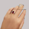 انگشتر نقره ظریف زنانه نگین قرمز rg-n849
