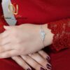 دستبند زنانه نقره طرح طلا سفید ma-n719