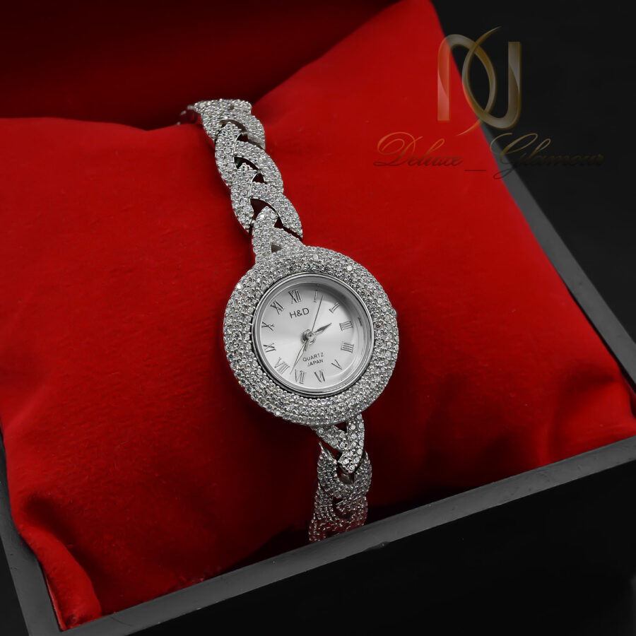 ساعت نقره جواهری طرح بافت زنانه wh-n356