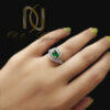 انگشتر زنانه نقره جواهری نگین سبز rg-n855