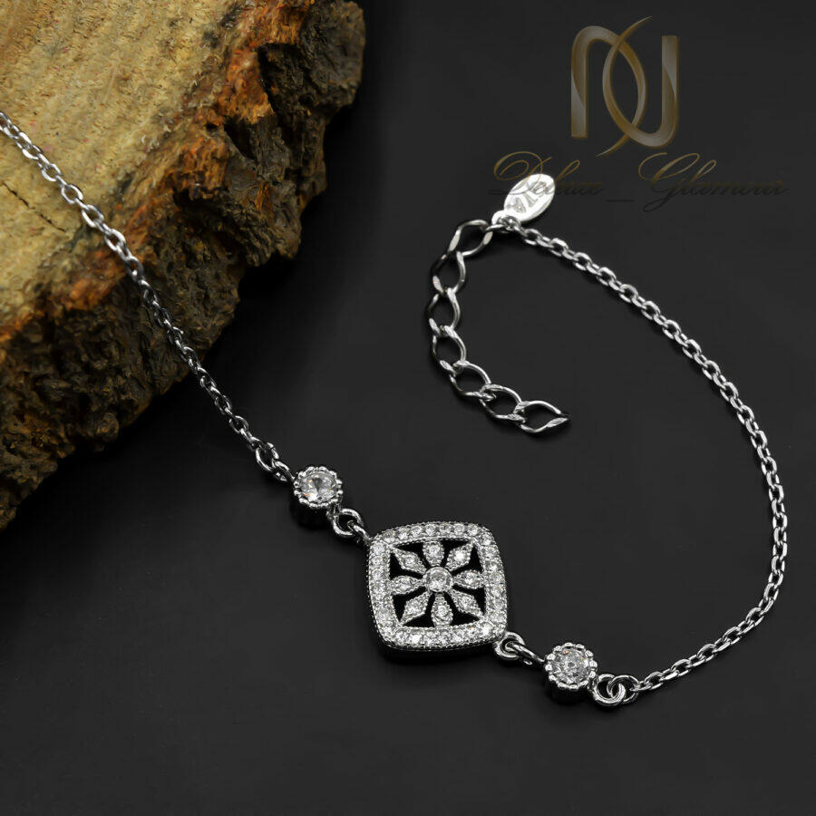 دستبند ظریف دخترانه نقره طرح گل ds-n963