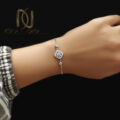 دستبند ظریف دخترانه نقره طرح گل ds-n963