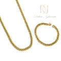 ست زنجیر و دستبند کارتیر استیل مردانه ns-n995