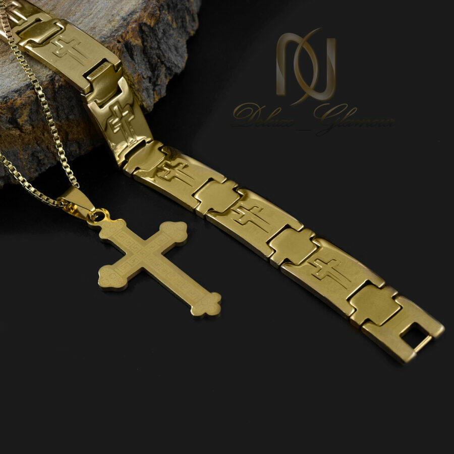 ست دستبند و گردنبند صلیب مردانه ns-n997