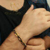 دستبند مردانه استیل دو رنگ خاص ds-n976