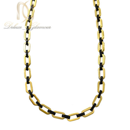 زنجیر استیل مردانه مشکی طلایی شیک nw-n900