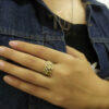 انگشتر نقره طلایی زنانه طرح جدید rg-n869