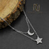 گردنبند ماه و ستاره زنانه نقره اصل nw-n889