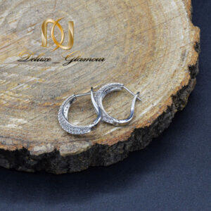 گوشواره نقره حلقه ای نگین دار er-n305
