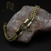 دستبند مردانه استیل طرح GUCCI طلایی DS-N991