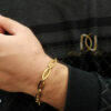 دستبند استیل مردانه طرح طلا کابلی ds-n988