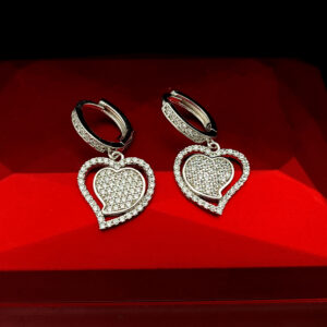 گوشواره نقره 925 آویزی طرح قلب MA-N761