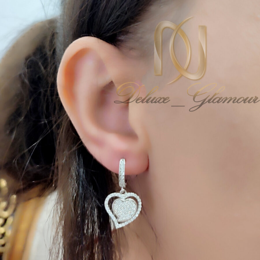 گوشواره نقره 925 آویزی طرح قلب MA-N761