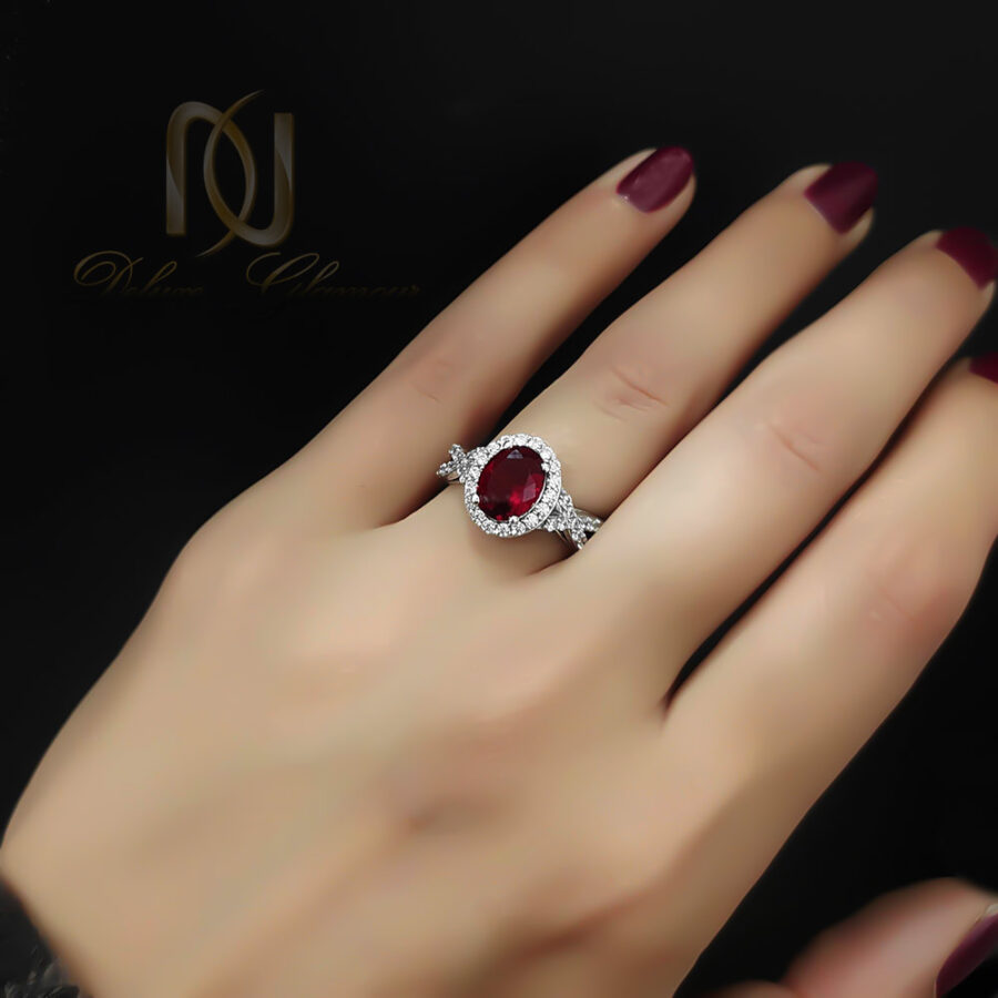 انگشتر نقره زنانه جواهری نگین قرمز rg-n886