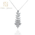 گردنبند نقره زنانه طرح طلا نگین سفید MA-N810