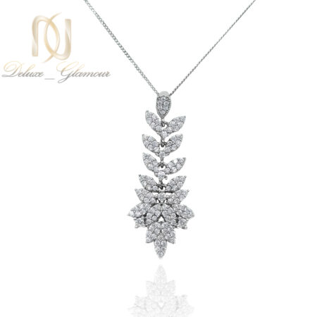 گردنبند نقره زنانه طرح طلا نگین سفید MA-N810