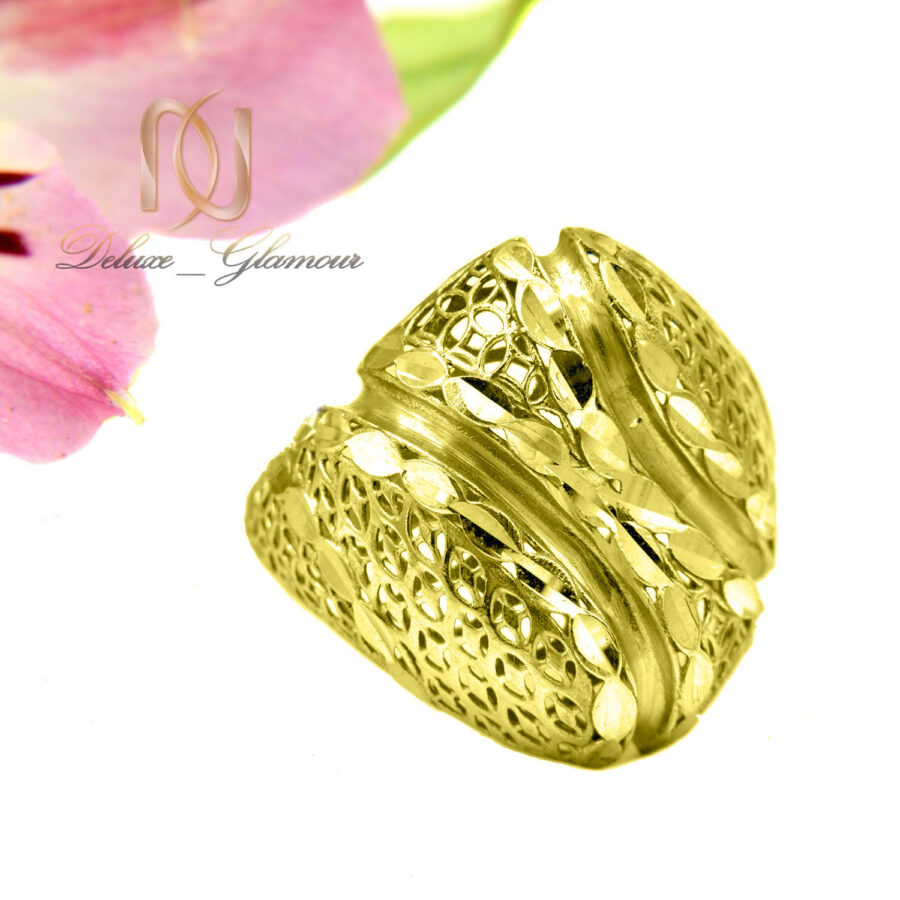 انگشتر نقره زنانه تراش طلایی rg-n903