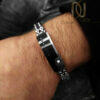 دستبند مردانه استیل بافت مونت بلانک br-n38