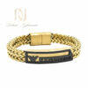 دستبند مردانه استیل طلایی آرمانی br-n41