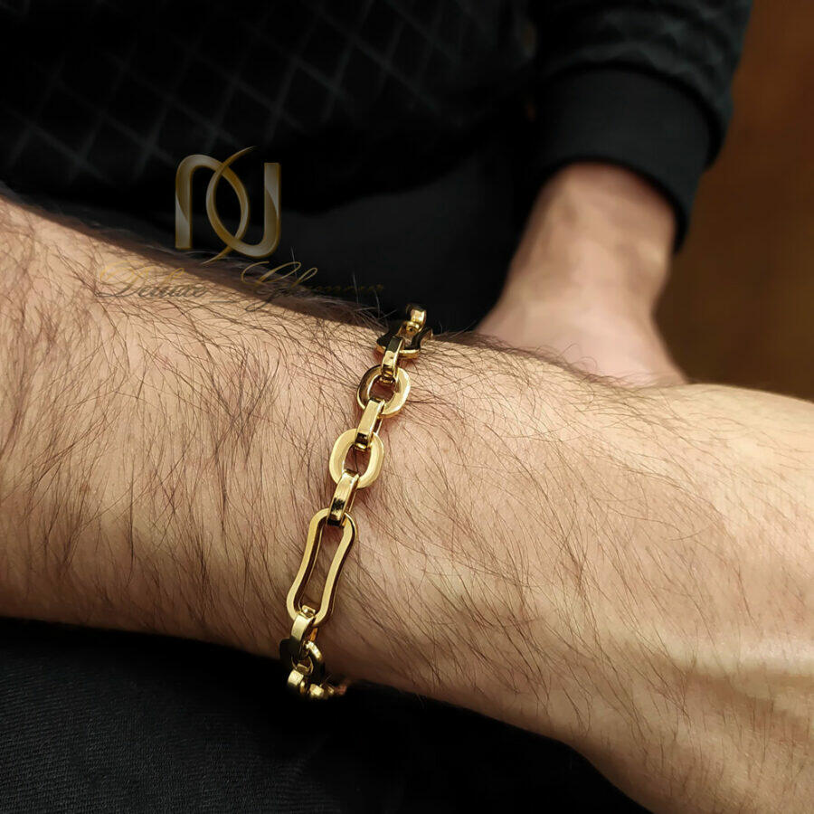 دستبند طلایی مردانه استیل طرح کابلی br-n48