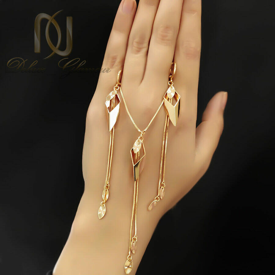 نیم ست زنانه استیل طرح طلا شیک ce-n47