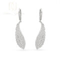 گوشواره نقره آویزی زنانه نگین دار طرح بال er-n309