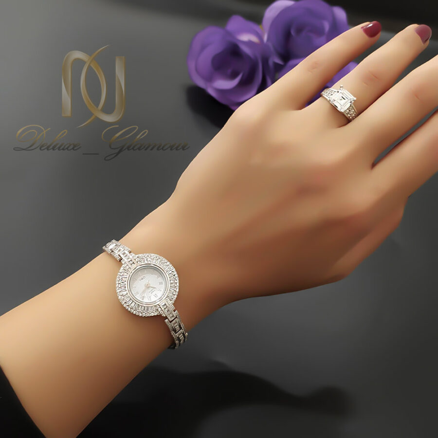 ست انگشتر و ساعت نقره زنانه جواهری ce-n61