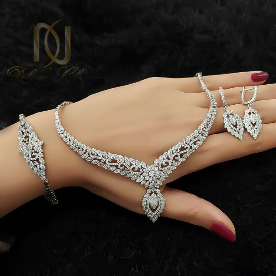 سرویس نقره زنانه جواهری روکش رودیوم ce-n66