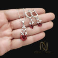 نیم ست نقره زنانه طرح گل رز جواهری ce-n68