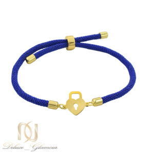 دستبند طلا 18 عیار دخترانه طرح قفل و قلب go-n01