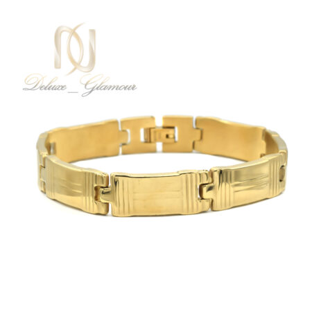 دستبند مردانه استیل طلایی 10 میل br-n68