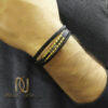 دستبند چرم مردانه طرح ROLEX طلایی BR-N73