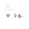 گوشواره گل میخ نقره 925 طرح قلب ظریف er-n324