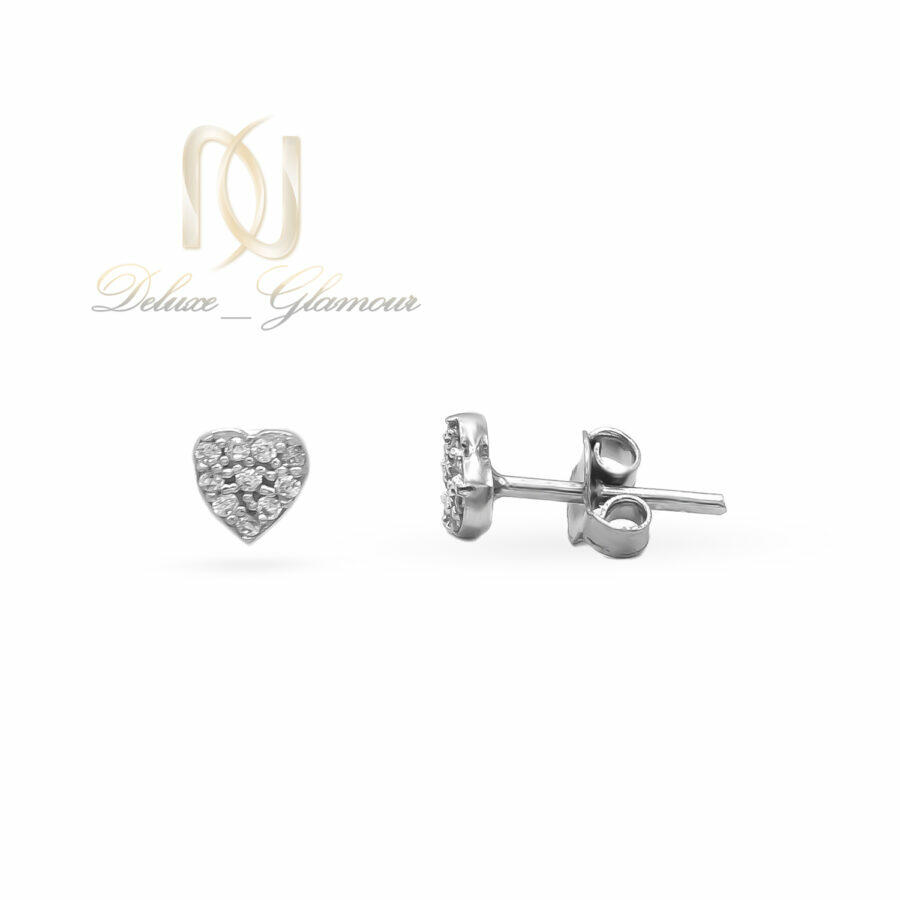 گوشواره گل میخ نقره 925 طرح قلب ظریف er-n324