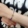 دستبند طلای 18 عیار دخترانه بند کنفی طرح پروانه go-n17