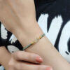 دستبند طلا 18 عیار دخترانه طرح تاج go-n09
