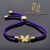 دستبند طلای 18 عیار دخترانه بند کنفی طرح پروانه go-n17