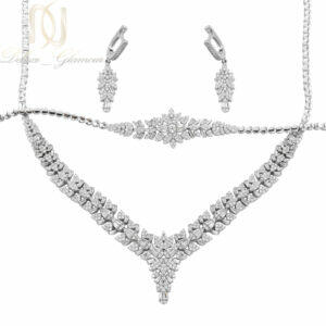 سرویس نقره عروس نگین دار آبکاری رودیوم ce-n82