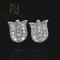 گوشواره میخی نقره 925 طرح گل روگوشی er-n325