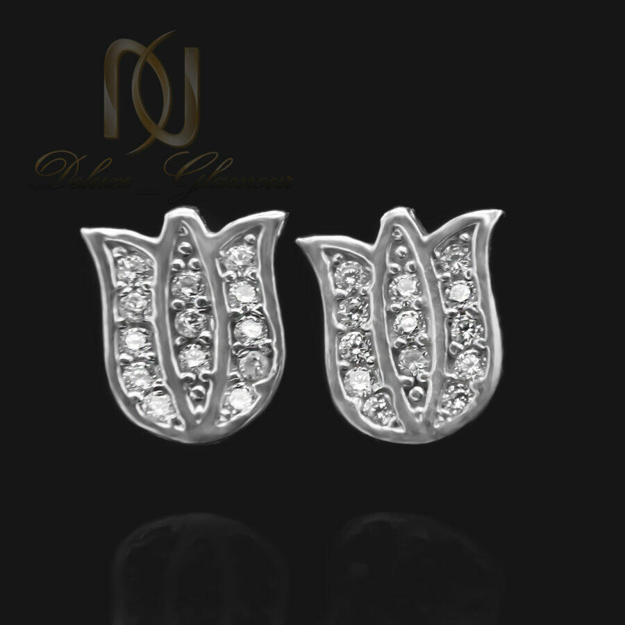 گوشواره میخی نقره 925 طرح گل روگوشی er-n325