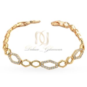 دستبند زنانه ژوپینگ اصل طرح شش ضلعی طلایی br-n89