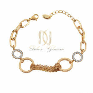 دستبند ژوپینگ زنانه نگین دار طرح طلا حلقه ای br-n87