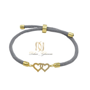 دستبند ظریف طلای 18 عیار قلب متصل go-n027