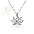 گردنبند ماریجوانا نقره 925 زنانه سیاه قلم nw-n977