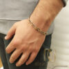 دستبند پسرانه استیل ضد زنگ طلایی و نقره ای br-n114