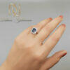انگشتر زنانه جواهری نقره 925 نگین آبی rg-n975