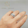 انگشتر زنانه نقره 925 جواهری نگین زیرکونیای باگت rg-n967