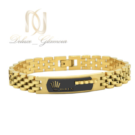 دستبند استیل مردانه طرح ROLEX با روکش طلایی BR-N115