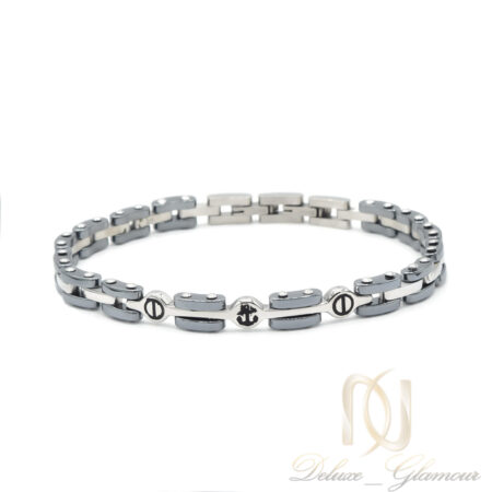 دستبند مردانه استیل طرح طلا کارتیر دو رنگ br-n130